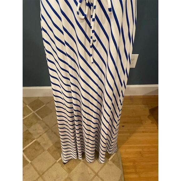 Talbots Women's Striped Sleeveless Maxi Dress XLP Multicolor Keyhole Neckline - Picture 5 of 10